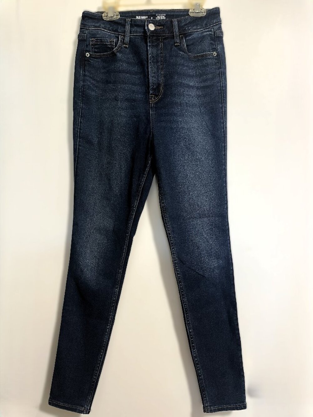 Old Navy Dark Blue Higher High-Rise Rockstar Super Skinny 360* Stretch Jeans